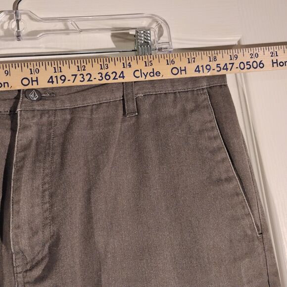 Volcom pants mens 36x32 brown straight leg chino twill skate surf flat front - Picture 6 of 13